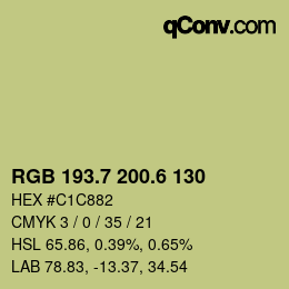 カラーコード: RGB 193.7 200.6 130 | qconv.com