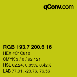 Color code: RGB 193.7 200.6 16 | qconv.com