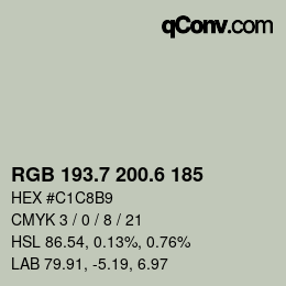 カラーコード: RGB 193.7 200.6 185 | qconv.com