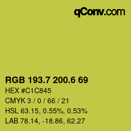 カラーコード: RGB 193.7 200.6 69 | qconv.com