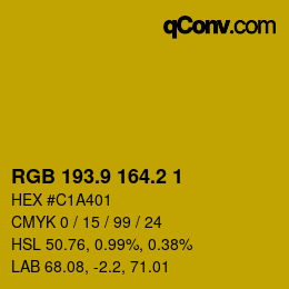 カラーコード: RGB 193.9 164.2 1 | qconv.com
