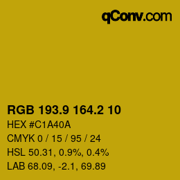 カラーコード: RGB 193.9 164.2 10 | qconv.com