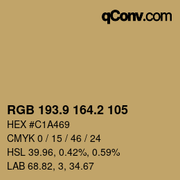 Color code: RGB 193.9 164.2 105 | qconv.com