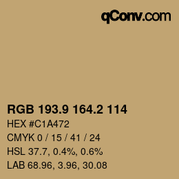 Color code: RGB 193.9 164.2 114 | qconv.com