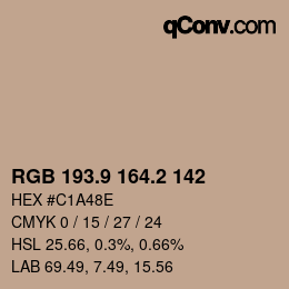 Color code: RGB 193.9 164.2 142 | qconv.com