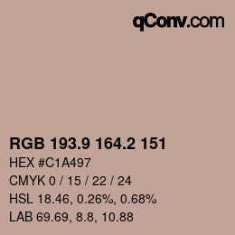 Color code: RGB 193.9 164.2 151 | qconv.com