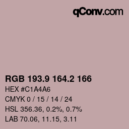 Color code: RGB 193.9 164.2 166 | qconv.com