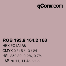 Color code: RGB 193.9 164.2 168 | qconv.com