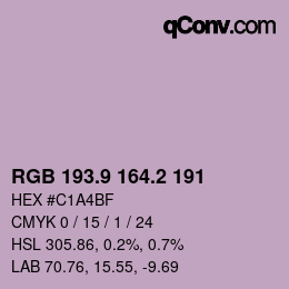Color code: RGB 193.9 164.2 191 | qconv.com