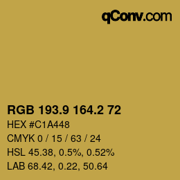 Color code: RGB 193.9 164.2 72 | qconv.com