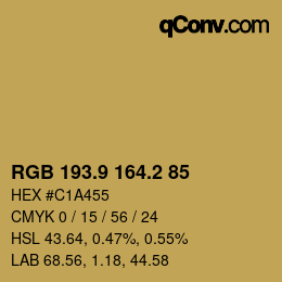 Color code: RGB 193.9 164.2 85 | qconv.com