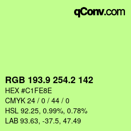 カラーコード: RGB 193.9 254.2 142 | qconv.com