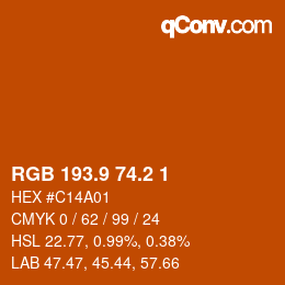 Color code: RGB 193.9 74.2 1 | qconv.com