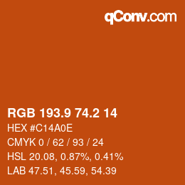 Color code: RGB 193.9 74.2 14 | qconv.com