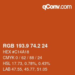 Color code: RGB 193.9 74.2 24 | qconv.com