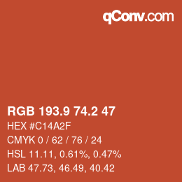 Color code: RGB 193.9 74.2 47 | qconv.com