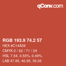 Color code: RGB 193.9 74.2 57 | qconv.com