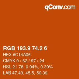 カラーコード: RGB 193.9 74.2 6 | qconv.com