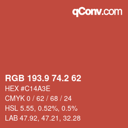 Color code: RGB 193.9 74.2 62 | qconv.com
