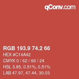 Color code: RGB 193.9 74.2 66 | qconv.com