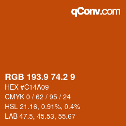 Color code: RGB 193.9 74.2 9 | qconv.com