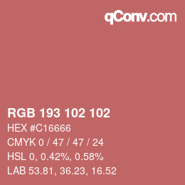 Color code: RGB 193 102 102 | qconv.com