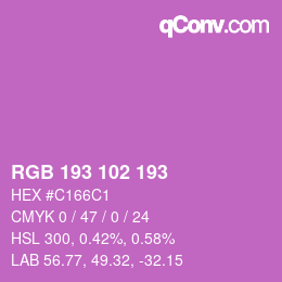 カラーコード: RGB 193 102 193 | qconv.com