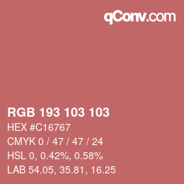 Código de color: RGB 193 103 103 | qconv.com