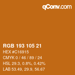 Color code: RGB 193 105 21 | qconv.com