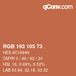 Farbcode: RGB 193 105 73 | qconv.com