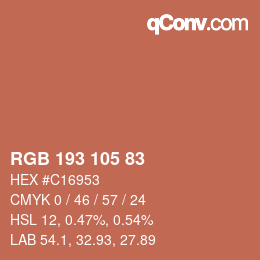 Color code: RGB 193 105 83 | qconv.com