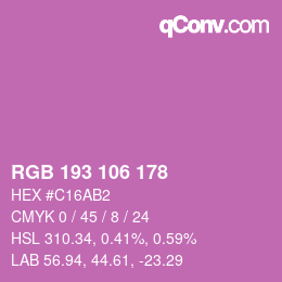 Color code: RGB 193 106 178 | qconv.com