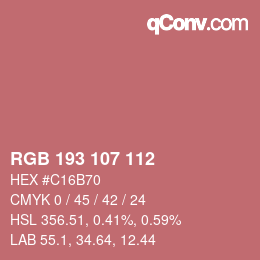 カラーコード: RGB 193 107 112 | qconv.com