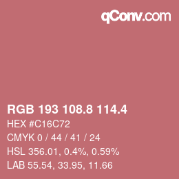 カラーコード: RGB 193 108.8 114.4 | qconv.com