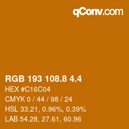 カラーコード: RGB 193 108.8 4.4 | qconv.com