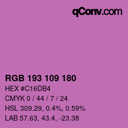 Color code: RGB 193 109 180 | qconv.com