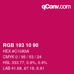 Farbcode: RGB 193 10 90 | qconv.com