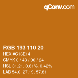 Code couleur: RGB 193 110 20 | qconv.com