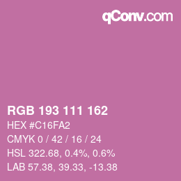 Color code: RGB 193 111 162 | qconv.com