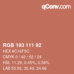Color code: RGB 193 111 92 | qconv.com