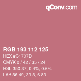 Farbcode: RGB 193 112 125 | qconv.com