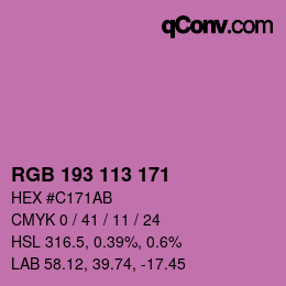 Código de color: RGB 193 113 171 | qconv.com