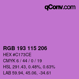颜色代码: RGB 193 115 206 | qconv.com