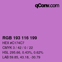 Color code: RGB 193 116 199 | qconv.com
