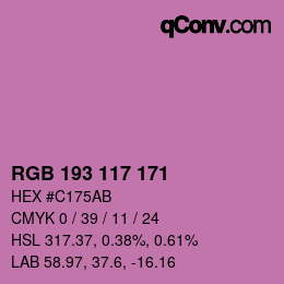 Color code: RGB 193 117 171 | qconv.com