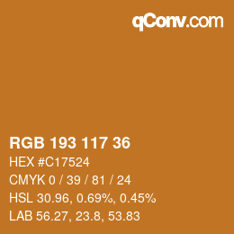 颜色代码: RGB 193 117 36 | qconv.com