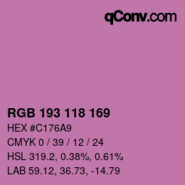 颜色代码: RGB 193 118 169 | qconv.com