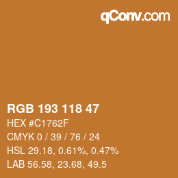 Color code: RGB 193 118 47 | qconv.com