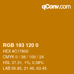 Color code: RGB 193 120 0 | qconv.com