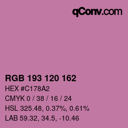 カラーコード: RGB 193 120 162 | qconv.com